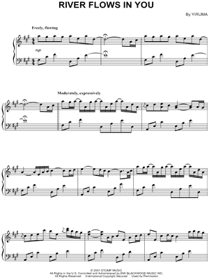 скачать ноты для фортепиано сумерки river flows in you